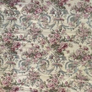 VTG Ralph Lauren Chaps Reversible Comforter Floral Stripes English Country Queen